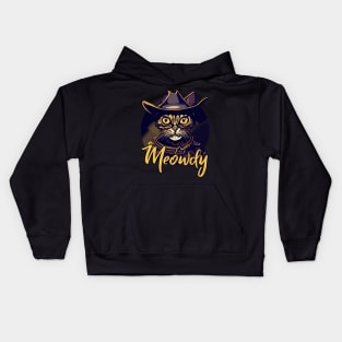 Cool Meowdy Cowboy Cat Kids Hoodie